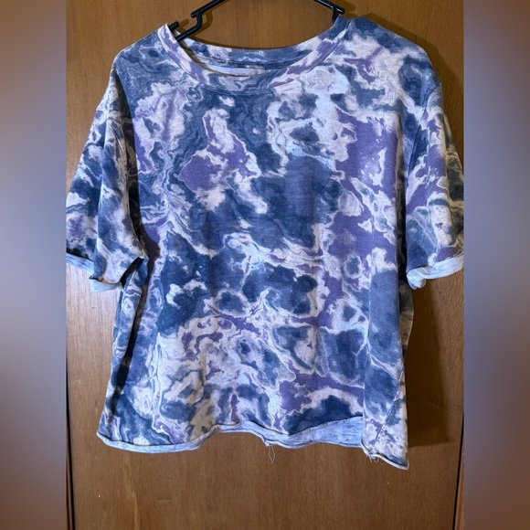Wonderly Tops - Wonderly Blue and Purple Tie Dye Tee